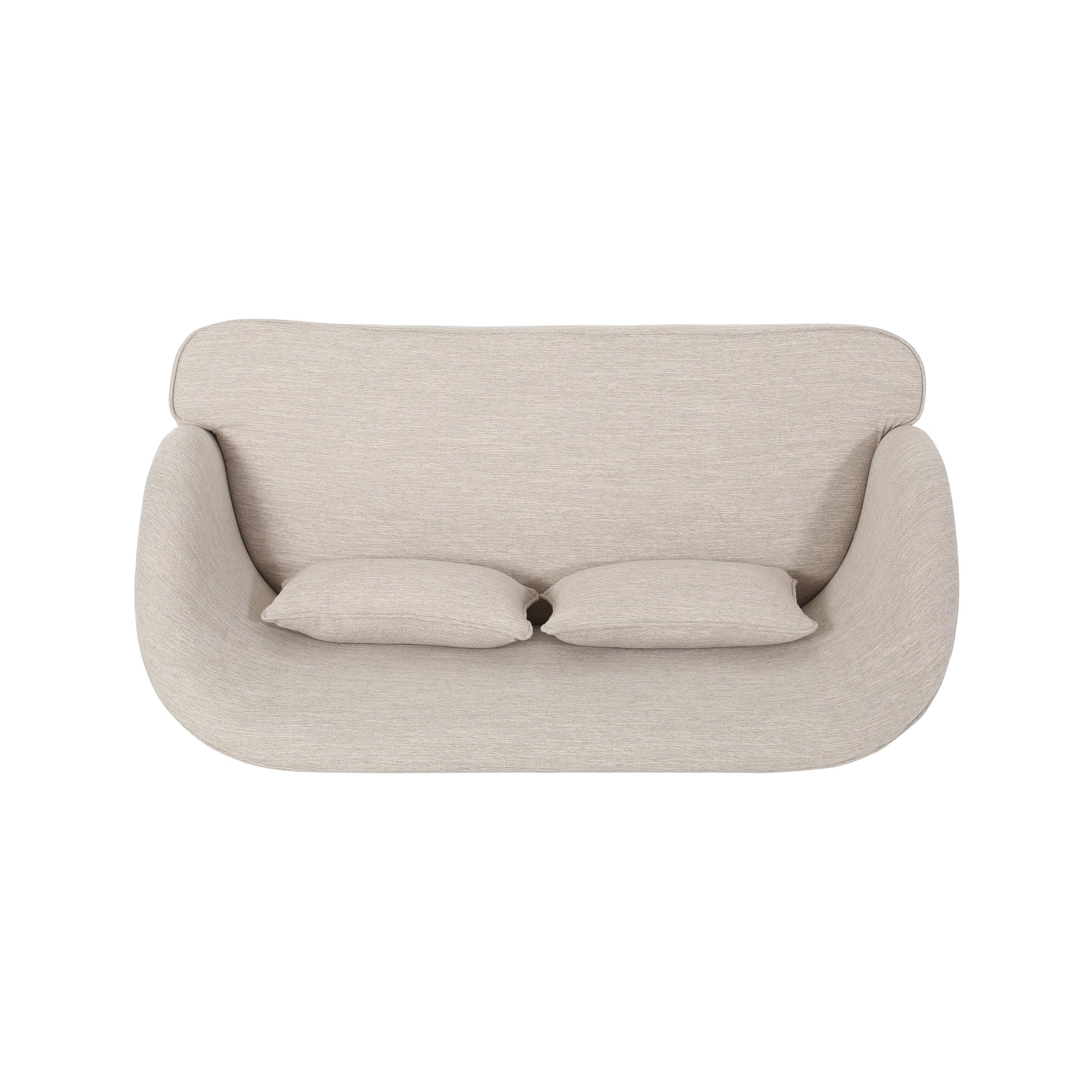 Christopher Knight Home Nilton Modern Fabric Loveseat with Hairpin Legs, 49.5 "W x 28.5 "D x 30.75 "H, Beige + Black