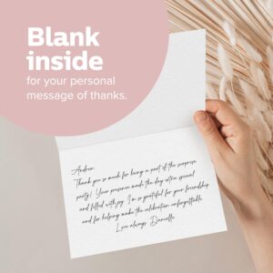 Blank Thank You Cards with Envelopes by ThreeKin - 25 Folded 3.5 x 5 Inch Cards for Weddings, Graduations, Baby Showers, Business & Birthdays - All Occasion Stationery Set, US Owned Business