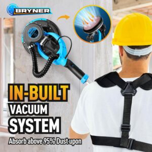 𝟐𝟎𝟐𝟒 𝐔𝐩𝐠𝐫𝐚𝐝𝐞𝐝 Drywall Sander, 780W Electric Drywall Sander with Vacuum Attachment and Labor-Saving Back Belt, 7 Variable Speed 900-1800RPM, Dustless Floor Sander for Popcorn Ceiling Floor