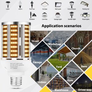 50W 2 pack LED Corn Light Bulb,3000K Warm White 6500LM(500W Equivalent ) Commercial GradeE26/E39 Medium Mogul Base LED Lamp,Large Area Lights For Outdoor Indoor Garage Warehouse Factory Bay Light