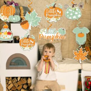 Little Pumpkin Baby Shower Decorations Hanging Swirls, Little Pumpkin Fall Hanging Decorations Autumn Leaf Hanging Pumpkin Decorations for Little Pumpkin Baby Shower Fall Party Decorations