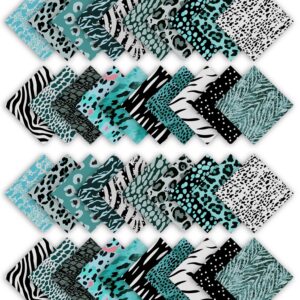 Soimoi Precut 5-inch Animal Skin Prints Cotton Fabric Bundle Quilting Squares Charm Pack DIY Patchwork Sewing Craft