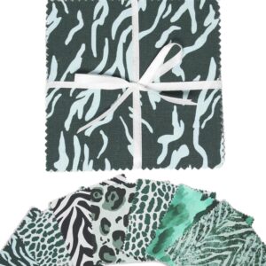 Soimoi Precut 5-inch Animal Skin Prints Cotton Fabric Bundle Quilting Squares Charm Pack DIY Patchwork Sewing Craft