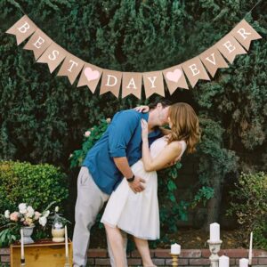 Wedding Party Decorations - Best Day Ever Banner Birthday Banner Photo Props,Best Day Ever Bridal Shower Decorations,Engaged Bachelorette Party Hanging Banner