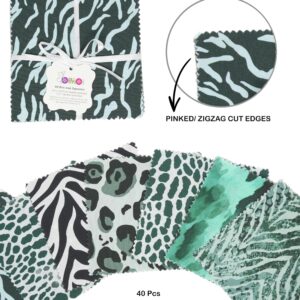 Soimoi Precut 5-inch Animal Skin Prints Cotton Fabric Bundle Quilting Squares Charm Pack DIY Patchwork Sewing Craft