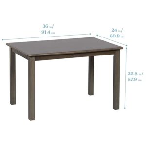 ECR4Kids 24in x 36in Rectangular Hardwood Table with 22in Legs, Kids Furniture, Grey Wash