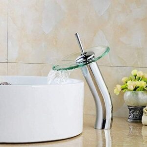 ronpoty kitchen taps mushroom-shaped long neck glass bath waterfall faucet. transparent ship faucet. bathroom sink mixer tap xp-015