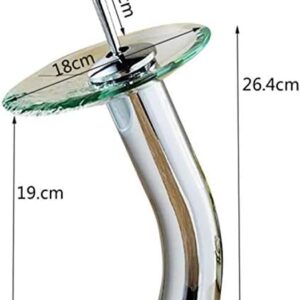 RONPOTY Kitchen Taps Mushroom-Shaped Long Neck Glass Bath Waterfall Faucet. Transparent Ship Faucet. Bathroom Sink Mixer Tap Xp-015