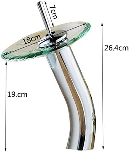 RONPOTY Kitchen Taps Mushroom-Shaped Long Neck Glass Bath Waterfall Faucet. Transparent Ship Faucet. Bathroom Sink Mixer Tap Xp-015