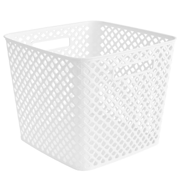 Generic SA Packing 2 Pack Mainstays White 13"" Cube Decorative Storage Basket