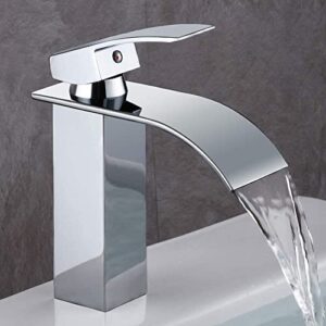 DMUZZSQJ Waterfall Faucet, Washbasin Single Lever Mixer Tap, Waterfall Tap, Bath Mixer tap, Single Lever Mixer tap, tap for Bathroom, for Kitchen, Bathroom, Washbasin Mixer Tap Hot and Cold