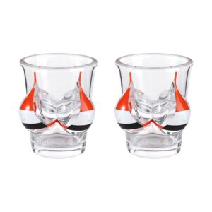 2 pieces shot glasses bikini bust 3d shot glasses funny body shape wine glasses transparent 53ml beverage cups glassware bar decoration cup bachelor party shot glasses cocktail whiskey glasses