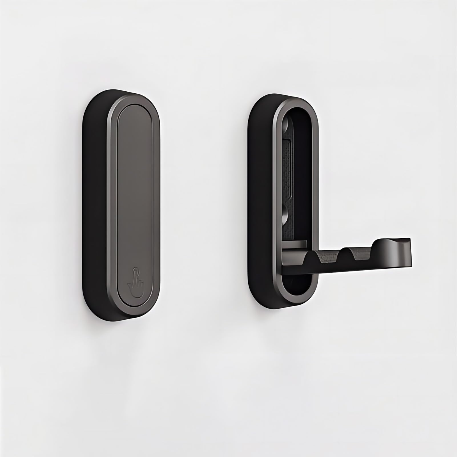 Matte Black Foldable Towel Hooks for Bathroom,Wall Hooks for Hanging Heavy Duty Coat Robe Purse Hooks, Foldable Hooks Storage Solution for Bathroom,Closet,Entryway,Pool and Kitchen (2, Matte Black)