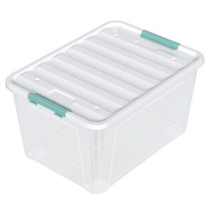 Vcansay 85 Qt Large Latching Storage Box, Large Clear Plastic Storage Bin, Multipurpose Storage Container with Lid, 4 Packs