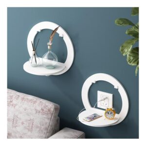 ailtower wall-mounted decorative hexagon storage rack pvc floating shelves flower-shaped home storage for room decor