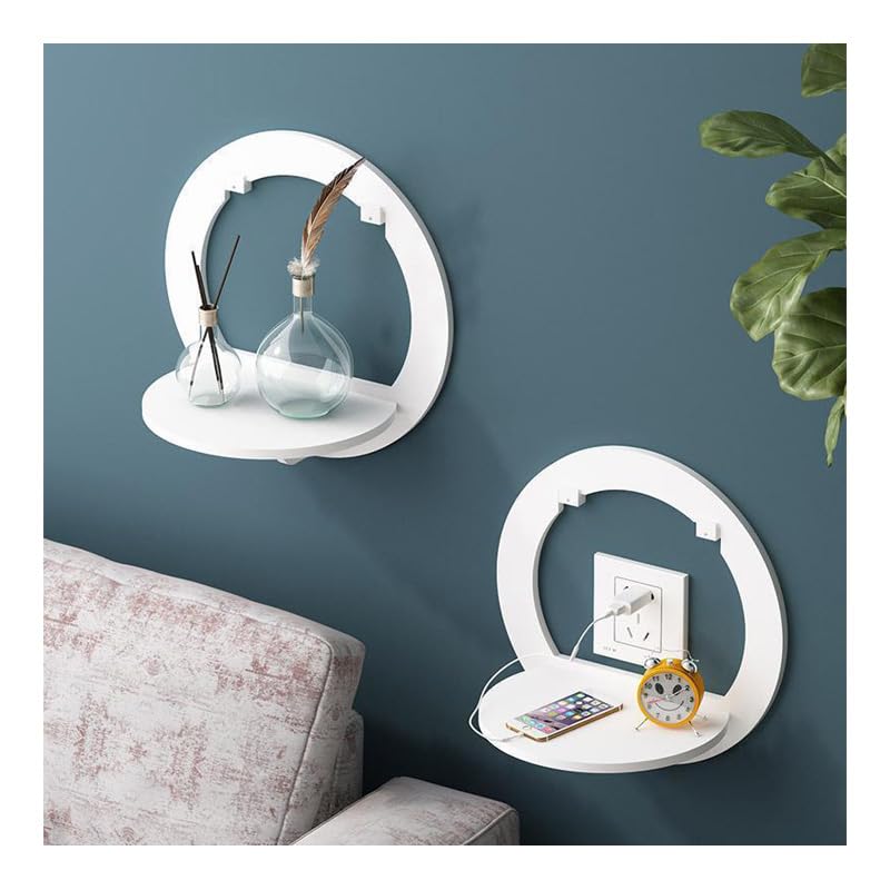 Ailtower Wall-Mounted Decorative Hexagon Storage Rack PVC Floating Shelves Flower-Shaped Home Storage for Room Decor