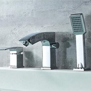 RONPOTY Kitchen Taps Bathtub Faucet Chrome Bathroom Tub Faucet Rainfall Bath Tub Taps Shower Mixer Tap Shower Faucet Set