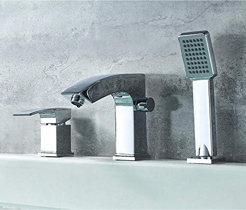 RONPOTY Kitchen Taps Bathtub Faucet Chrome Bathroom Tub Faucet Rainfall Bath Tub Taps Shower Mixer Tap Shower Faucet Set