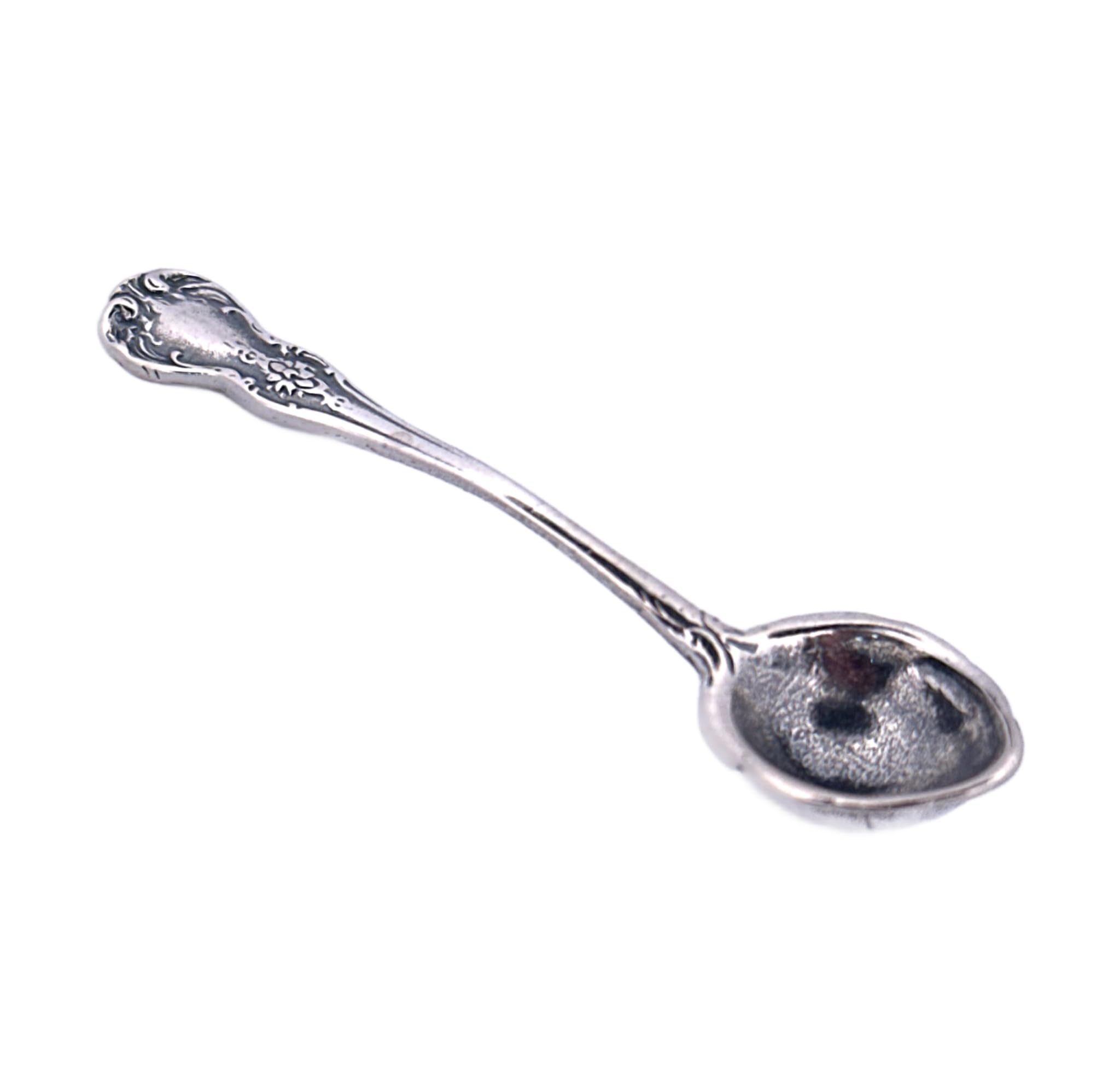 APOLEEA Hypoallergenic 925 Sterling Silver Small Salt Spoon - Premium Quality 2.2" Polished Round Bowl Mustard Spoon - Beautiful Designed Handle - Gift for Culinary Enthusiasts