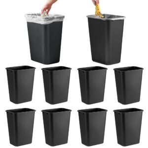 sunsierra 10 pack, recycle wastebasket, 28 qt. / 7 gallon rectangular wastebasket/trash can kit - space saving recycling bin, narrow spaces in commercial, kitchen, home, office, and dorm - black