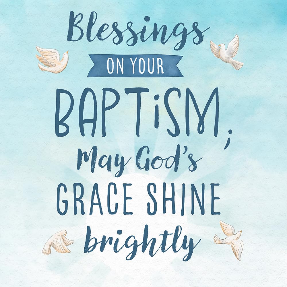 Prime Greetings Baptism Card, Made in America, Eco-Friendly, Thick Card Stock with Premium Envelope 5in x 7.75in, Packaged in Protective Mailer