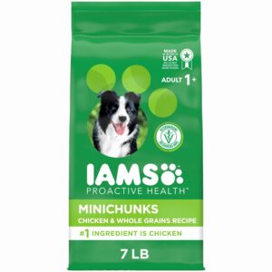 p l-ra ims proactive health minichunks real, farm-raised chicken, and whole grain recipe dry dog food, complete nutrition, 7 lb bag