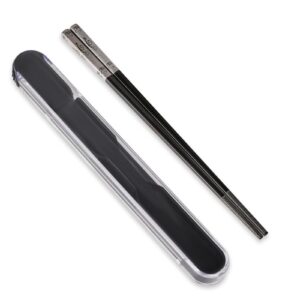 metal travel chopsticks reusable with case, portable chopsticks with case, black phoenix chopsticks and case, packable chopsticks for home