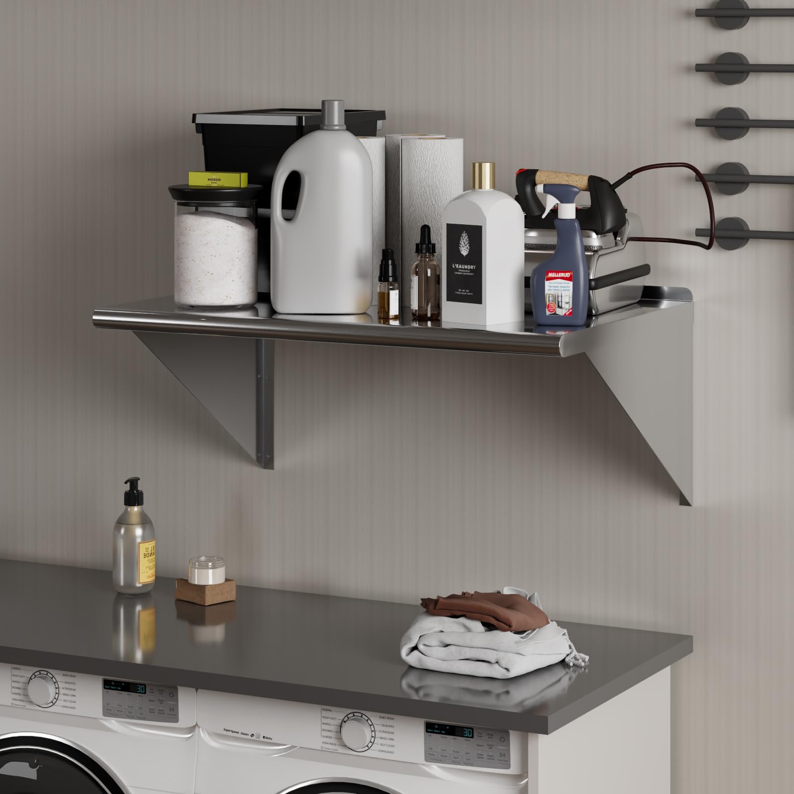 AmGood 24" X 36" Stainless Steel Wall Shelf | NSF | Garage, Laundry, Storage, Utility Room | Restaurant, Commercial Kitchen