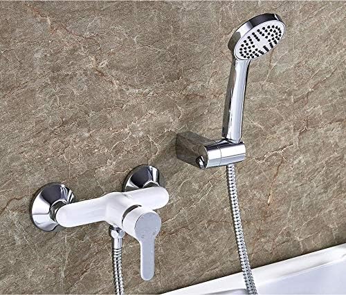 RONPOTY Kitchen Taps Bathroom Bathtub Faucet 1 Set Cold Hot Water Bath Bathtub Faucets Outlet Pipe Surface Chrome Plated Shower Head