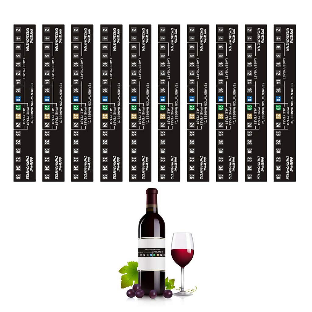 PURPLELILY Beer Thermometer Stick On Brewing Adhesive LCD Thermometer Sticker For Wine Temperature Reader For Wine