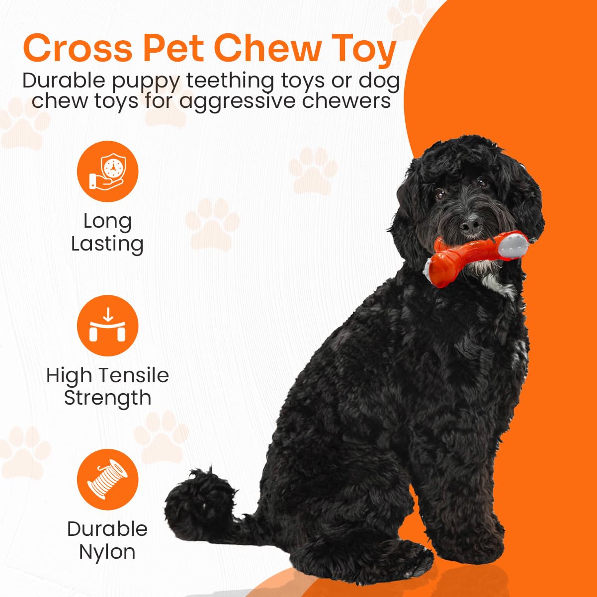 ReThink Pet Tri-Chew Toy for Dogs, Bacon Scented Dog Chew Toys, Long-Lasting & Durable Dog Teething Toys, Chew & Squeeze Odor Stimulating Tough Dog Toys for Boredom