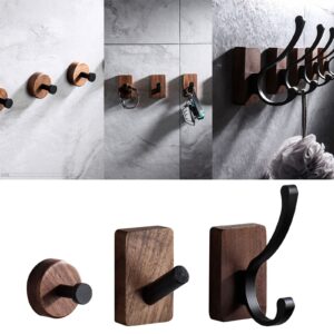 GMBYLBY Natural Wooden-Wall Hooks Wall-Mounted Wood Coat Hooks Heavy Duty Decorative Hat Hanger Hooks for Hanging-Coats Purse