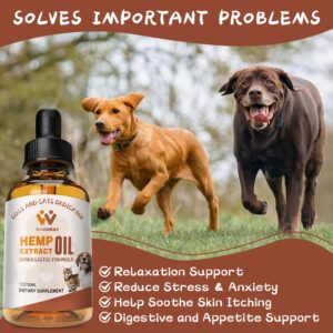 （3-Pack） Hemp Oil for Dogs Cats - Calming Drops Dog Relaxants - Help Pets Anxiety Stress Hip & Joint Pain Arthritis Sеizures Rеlief - Skin Нiр Jоint Hеalth - Organic Pet Hemp Oil Drops