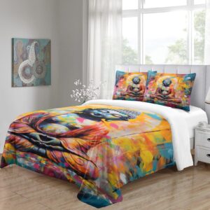 NACHO YAFA Buddha1 Duvet Cover Comforter Covers 3D Printed Bedding Set Quilt Cover 3 Pieces for Childrens and Adults Microfiber with Pillowcases with Zipper Closure Queen（228x228cm）