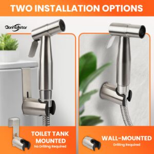 Handheld Muslim Bidet Sprayer for Toilet,Premium Stainless Steel Muslim Shower Toilet Sprayer Set for Toilet Bathroom Wall or Toilet Mount for Feminine Wash