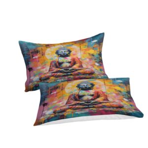 NACHO YAFA Buddha1 Duvet Cover Comforter Covers 3D Printed Bedding Set Quilt Cover 3 Pieces for Childrens and Adults Microfiber with Pillowcases with Zipper Closure Queen（228x228cm）