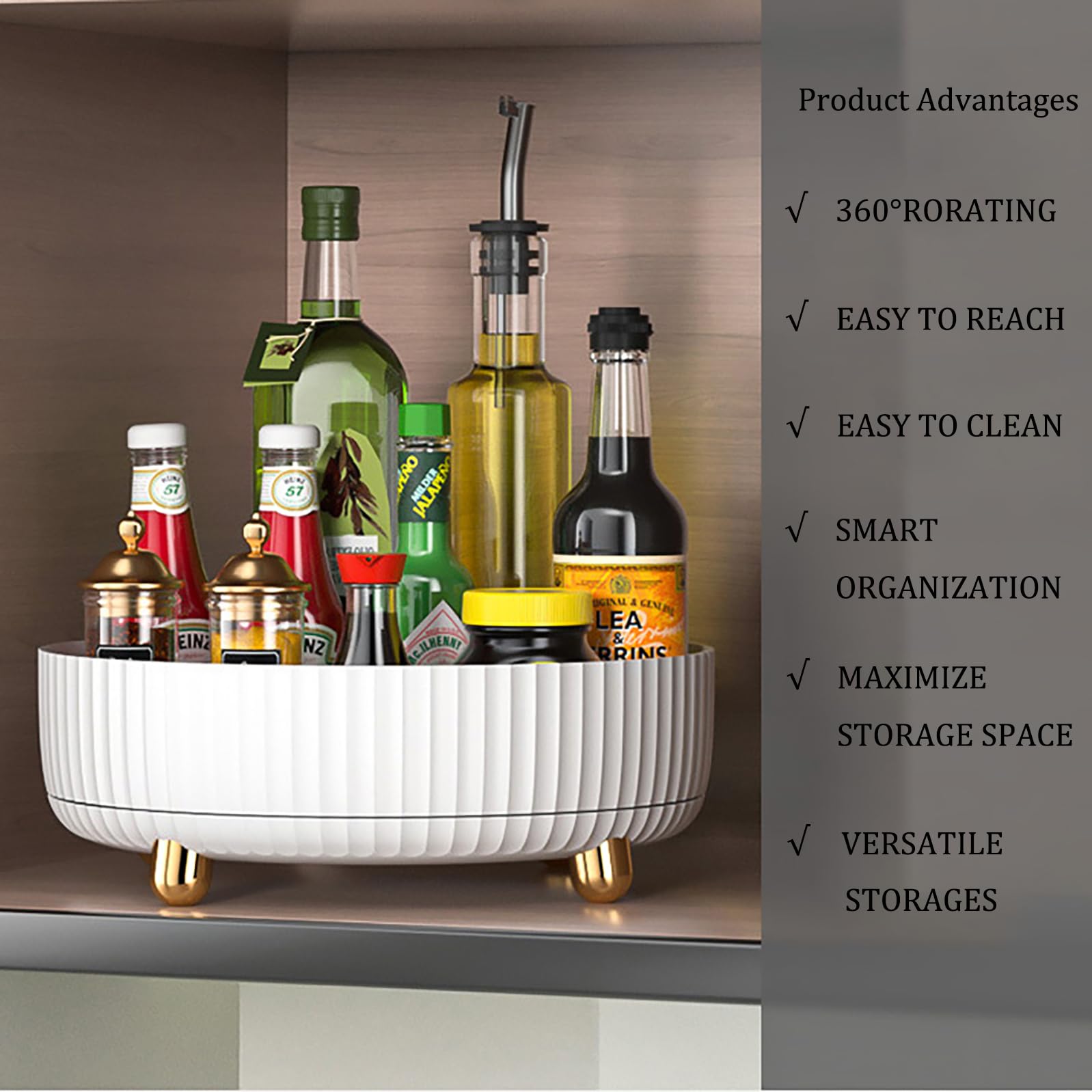 Kysren Makeup Perfume Organizer: Bathroom Vanity Countertop Rotating Storage Tray Acrylic Lazy Susan for Dresser Counter