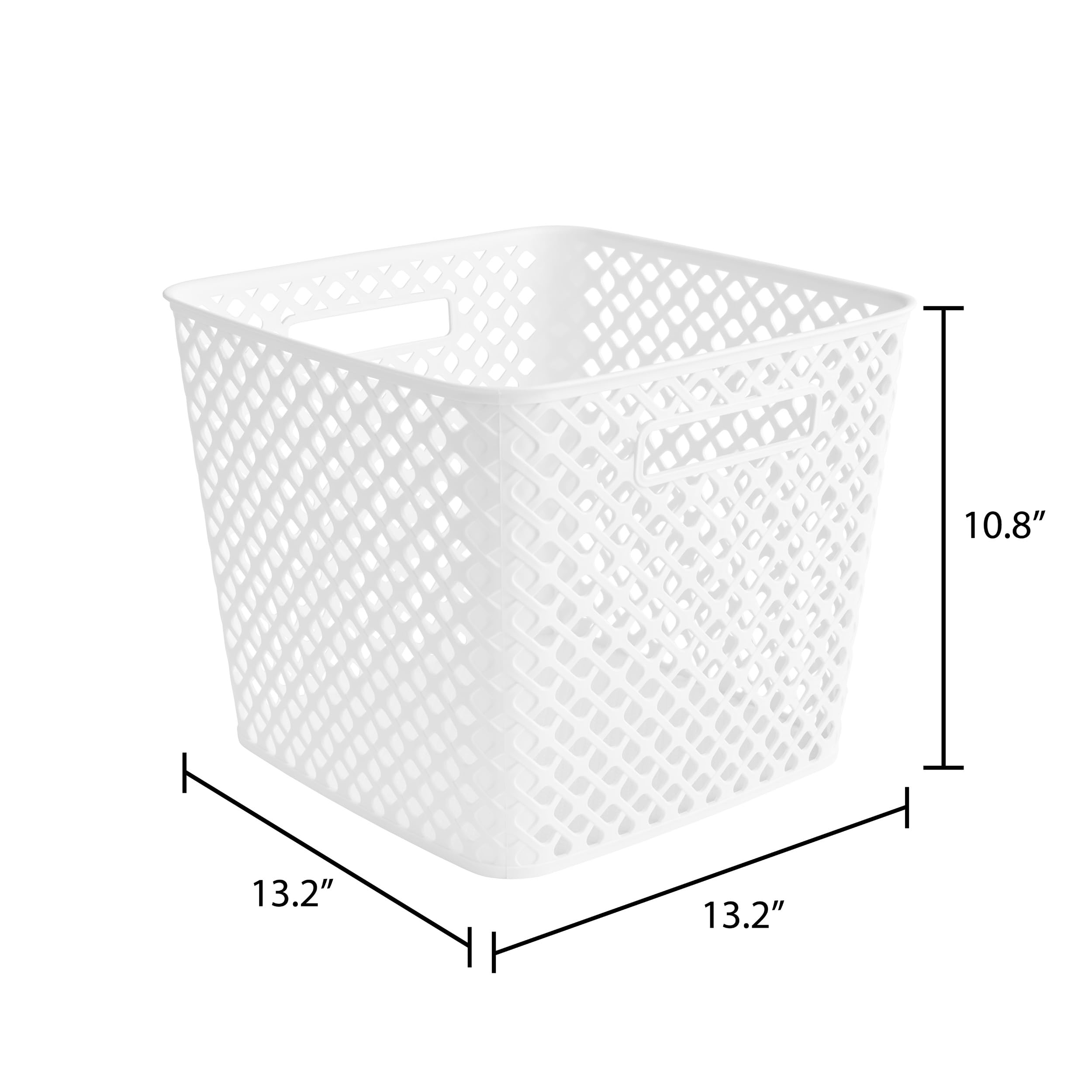 Generic SA Packing 2 Pack Mainstays White 13"" Cube Decorative Storage Basket