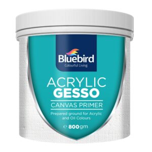 bluebird heavy gesso primer for acrylic painting, white, 513ml / 28.2oz full tub, gesso surface prep medium for acrylic paint and oil paint