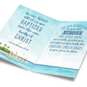 Prime Greetings Baptism Card, Made in America, Eco-Friendly, Thick Card Stock with Premium Envelope 5in x 7.75in, Packaged in Protective Mailer