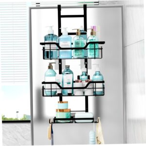 Hanging Shower Organizer Heavy Duty 3 Tiers Over The Shower Door Caddy Shower Rust Resistant Metal Shelf No Drilling Bathroom Shower Organizer with Side Hooks for Body Wash Towels Shower Han