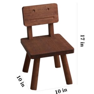 DoFanXinYe Wooden Step Stool Toddler Chair Kids Desk Chair with Non-Slip Foot Mat Wood Wax Oil Craft Sensory Table for Kids Party Playroom Home School Boys Girls Age 2+ Size：10" L X 10" W X 18" H