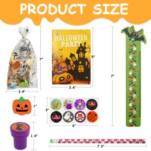 168 PCS Halloween Party Favors 24 Pack Halloween Stationery for kids Trick or Treat Gifts for Halloween Party Classroom School Supplies Prizes Rewards Halloween Goodie Bag Stuffers Halloween Toys