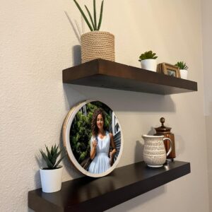 IEO 16 inch Floating Wood Shelves for Wall, Bathroom Wooden Wall Shelves Kitchen Floating Wall Mounted Shellves for Living Room, Bathroom, Bedroom, Kitchen, Office Storage & Organization