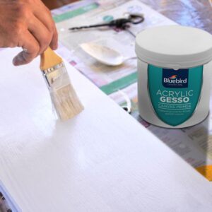 Bluebird Heavy Gesso Primer for Acrylic Painting, White, 513ML / 28.2Oz Full Tub, Gesso Surface Prep Medium For Acrylic Paint and Oil Paint