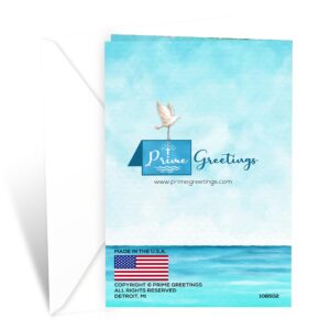 Prime Greetings Baptism Card, Made in America, Eco-Friendly, Thick Card Stock with Premium Envelope 5in x 7.75in, Packaged in Protective Mailer