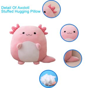 16 Inch Plush Axolotl Stuffed Animal Axolotl Hugging Pillow Pink Axolotl Plushies Throw Pillow Axolotl Anime Gift for Kids and Lovers in Birthday,Valentine's Day,Christmas...