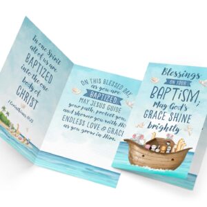 Prime Greetings Baptism Card, Made in America, Eco-Friendly, Thick Card Stock with Premium Envelope 5in x 7.75in, Packaged in Protective Mailer