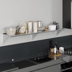 AmGood 18" X 96" Stainless Steel Wall Shelf | NSF | Garage, Laundry, Storage, Utility Room | Restaurant, Commercial Kitchen