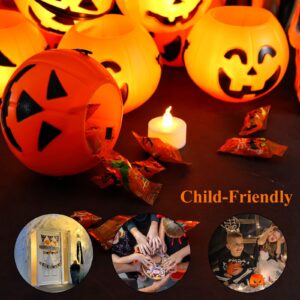 3 otters 8PCS Halloween Pumpkin Buckets, Mini Portable Pumpkin Buckets Trick or Treat Buckets for Party Birthday Halloween Family Gatherings